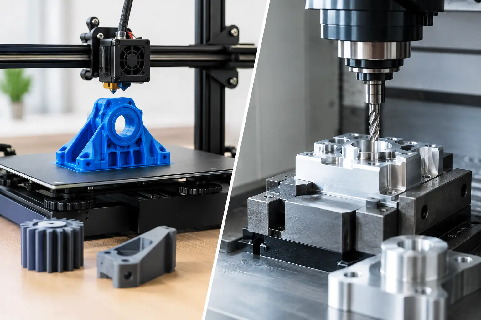 Impression 3D ou usinage CNC : que choisir ?